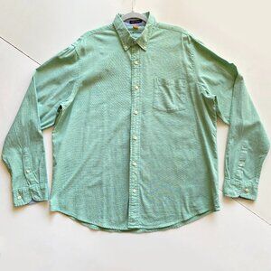 Tailor Vintage Shirt Mens Size XL Green Luxe Performance Long Sleeve Button Up